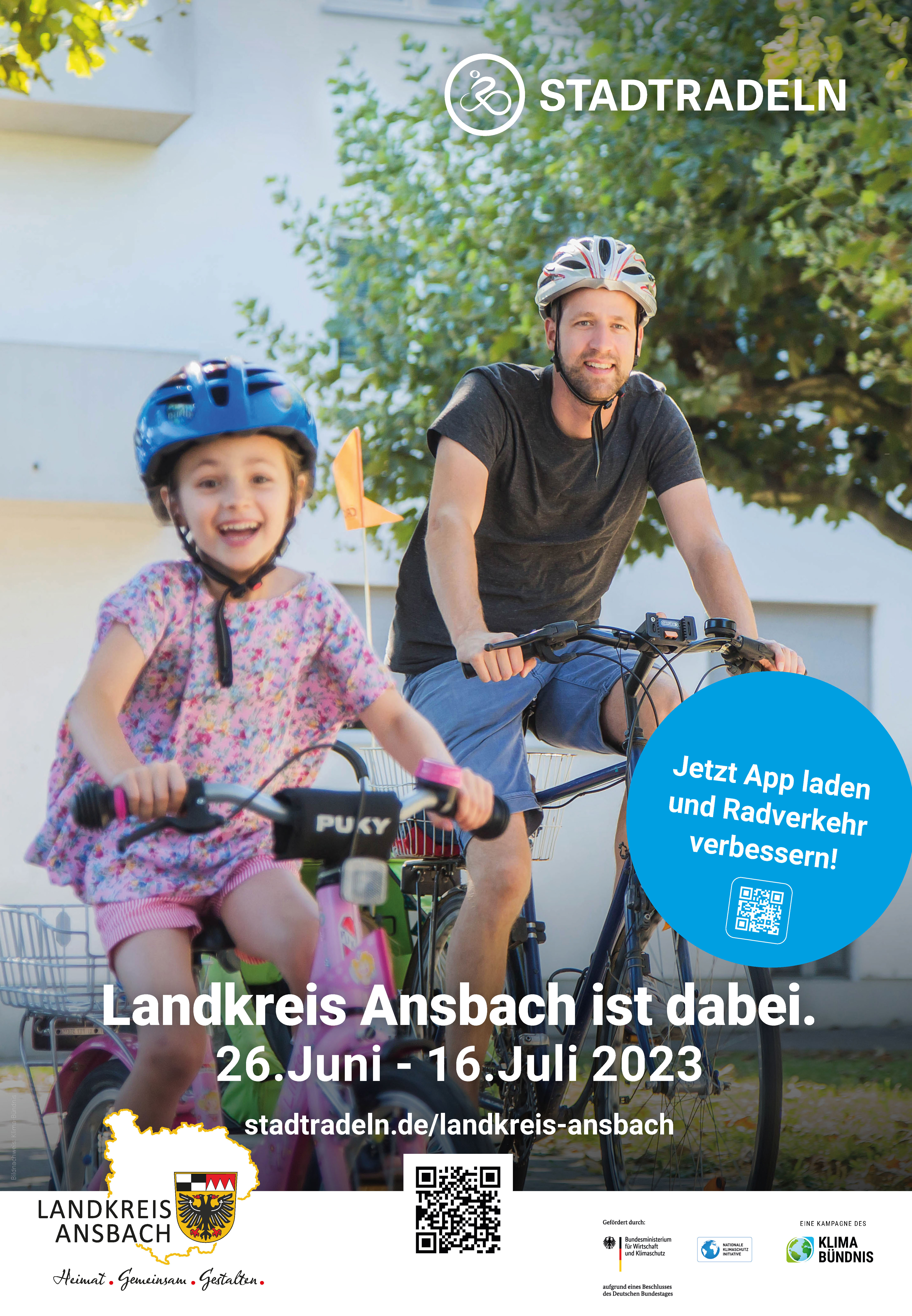  Poster STADTRADELN 2023 Landkreis Ansbach 