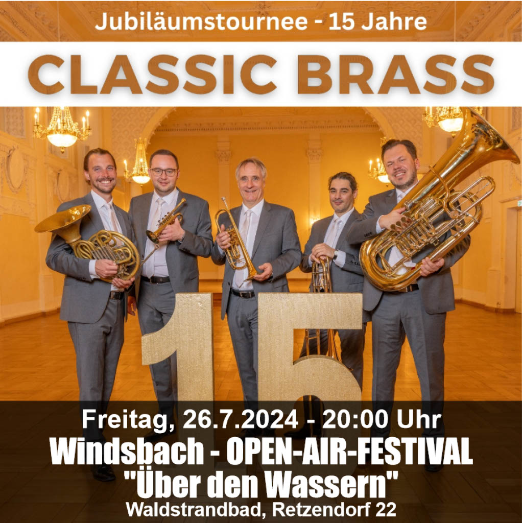 Open-Air-Festival "Über den Wassern" mit CLASSIC BRASS